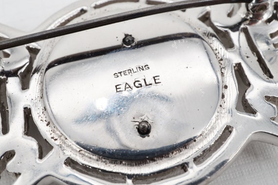 vintage art deco sterling marcasite signed "eagle… - image 5