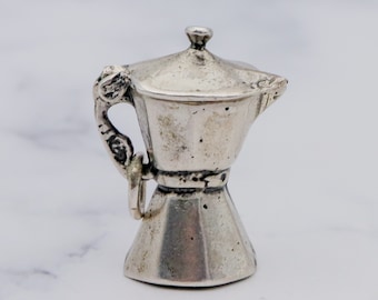 Large Antique sterling coffee percolator charm