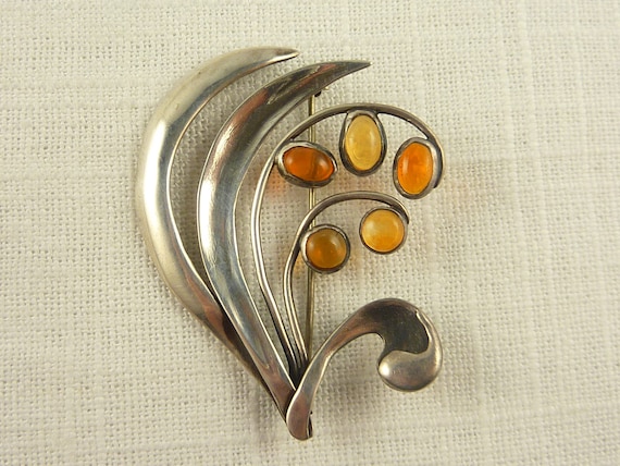 Antique Handmade Sterling Mexican Opal Lily of the