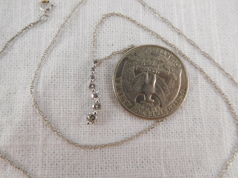 Vintage 14k White Gold and Diamond 18 Necklace WW