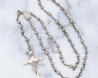 Vintage sterling child’s baptism rosary necklace