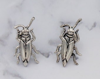 Vintage sterling silver insect stud earrings