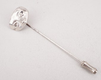 Vintage Silver Plated Mask stick pin