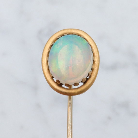 Antique Victorian gilt metal & opal stick pin