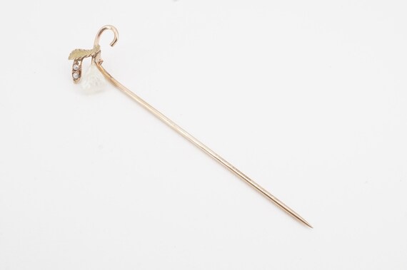 antique victorian 10k gold pearl stick pin - ww - image 2