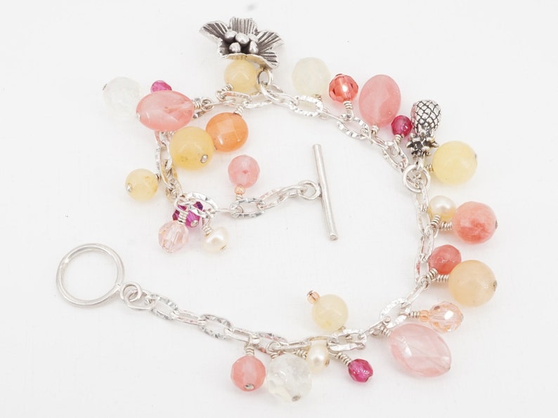 Vintage Sterling Multi Gems Bracelet