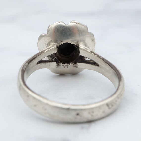 Vintage Modern sterling & black opal triplet ring… - image 9