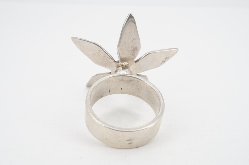 Vintage Size 7.5 Sterling Statement Spinning Flower Ring Etsy