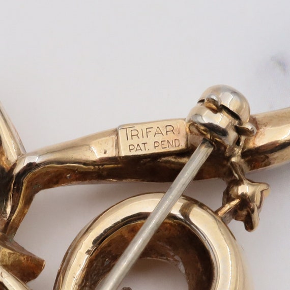 1950s Alfred Philippe Trifari gold-plated blue rh… - image 3