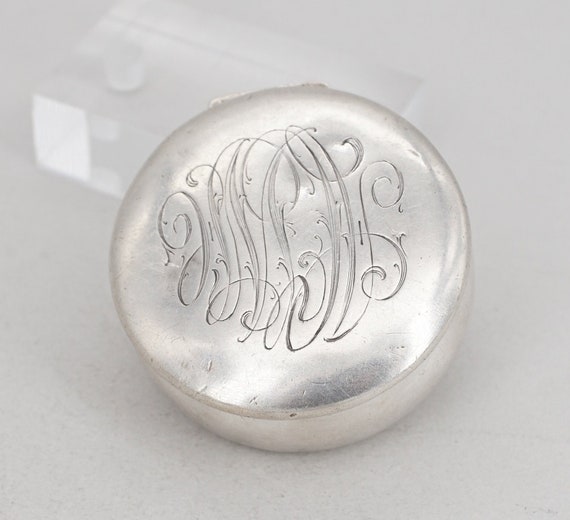 Antique Victorian Sterling Silver Engraved Trinket