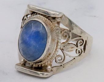 Vintage sterling and kyanite ring, sz 8.5