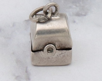 Antique Victorian Sterling Silver Opening Engagement Ring In Box Charm