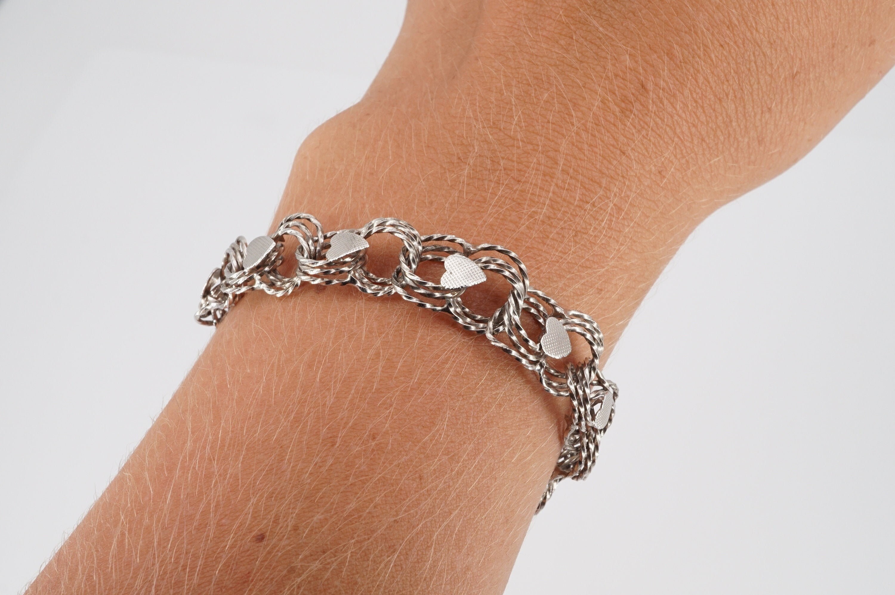 Vintage Sterling Blank Charm Bracelet Starter With Triple Etsy