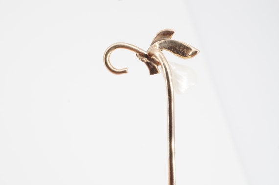 antique victorian 10k gold pearl stick pin - ww - image 4