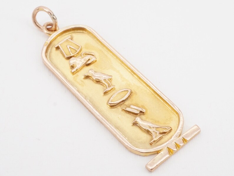 Vintage Egyptian 14k Gold Cartouche 