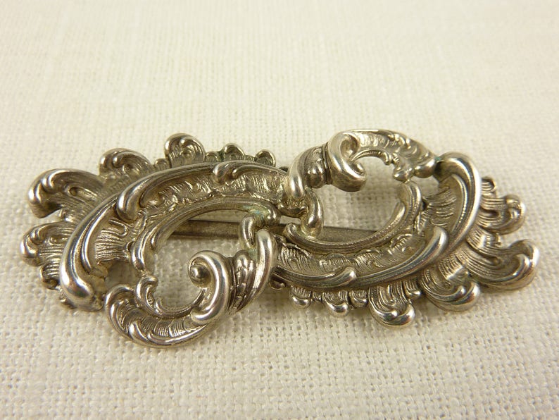 Antique Victorian William Kerr Sterling Rococo Buckle Piece