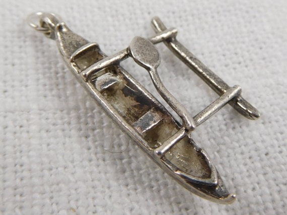 Vintage Sterling Canoe Charm