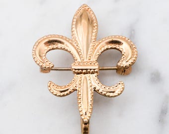 Antique Victorian gold filled fleur de lis watch clip pin