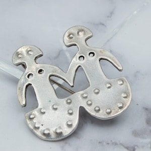 Vintage Sterling Silver Nordic Ancient Replica brooch - Signed Eller