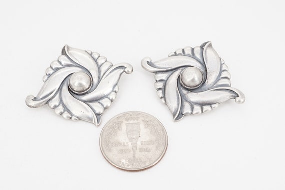 vintage pair of carl ruopoli modernist silver bro… - image 2