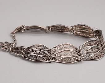 Middle Eastern Sterling Silver Filagree Bracelet