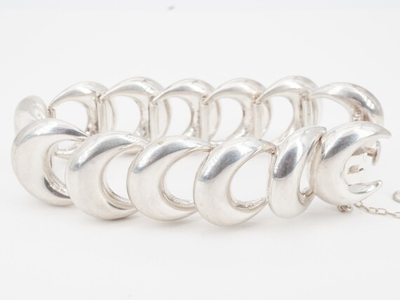 vintage modernist signed sterling link bracelet