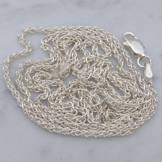 Vintage Italian sterling wheat link chain 24” - image 3