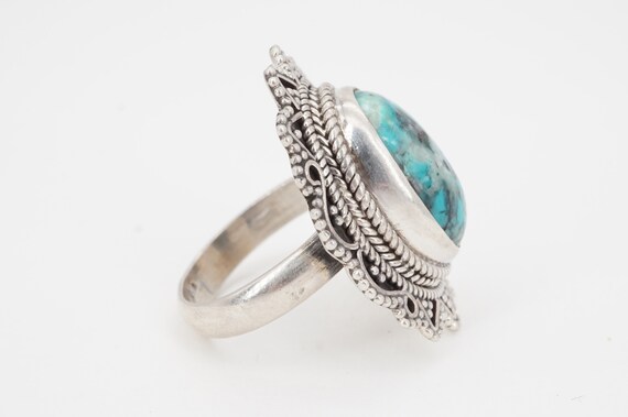 size 6 vintage sterling silver chrysocolla ring - image 3