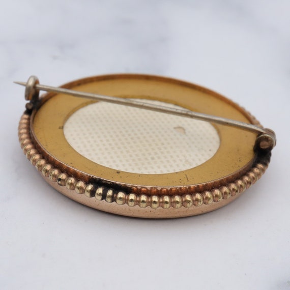 Antique Victorian gold-filled circle brooch with … - image 6