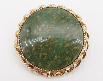 vintage catamore 12k gold filled jade brooch