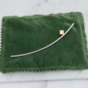 Vintage handmade modernist sterling long curved bar pin