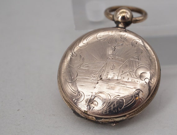 Antique Victorian Gold Filled Empty Pocket Watch … - image 2