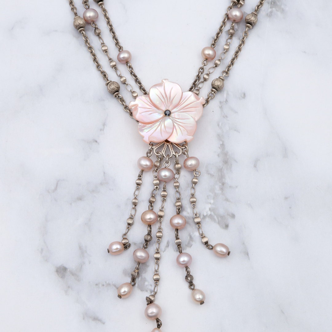Retro Jacqueline Singh of Paris Mother of Pearl Beaded