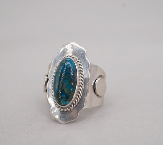 size 10 1/2 navajo sterling silver and chrysocoll… - image 1