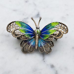 Vintage Adriana Alioto Italian .800 Silver Filigree Plique a Jour