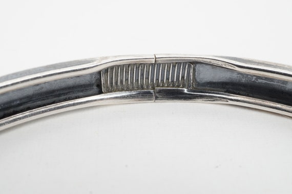 vintage sterling rhodium plated bangle bracelet - image 2