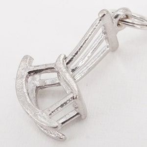 vintage large sterling silver rocking chair charm