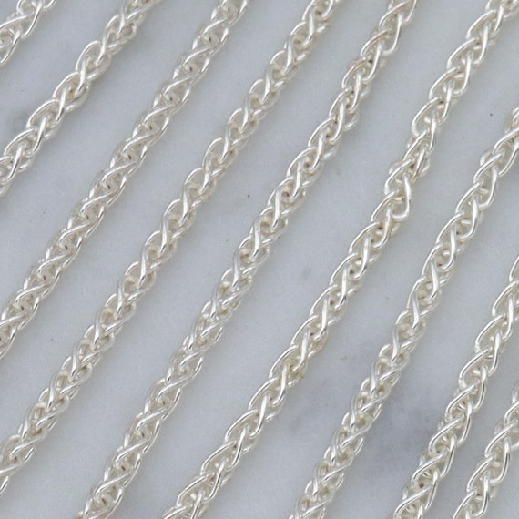 Vintage Italian sterling wheat link chain 24” - image 1