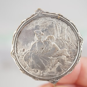 antique victorian silver plated large stick pin