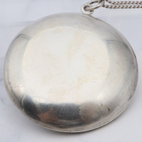 Antique Webster sterling compact/pill box pendant… - image 10