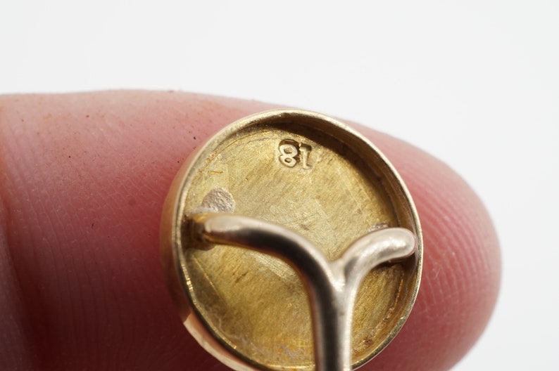 antique 18k gold engraved stick pin with 4mm natural pearl ww