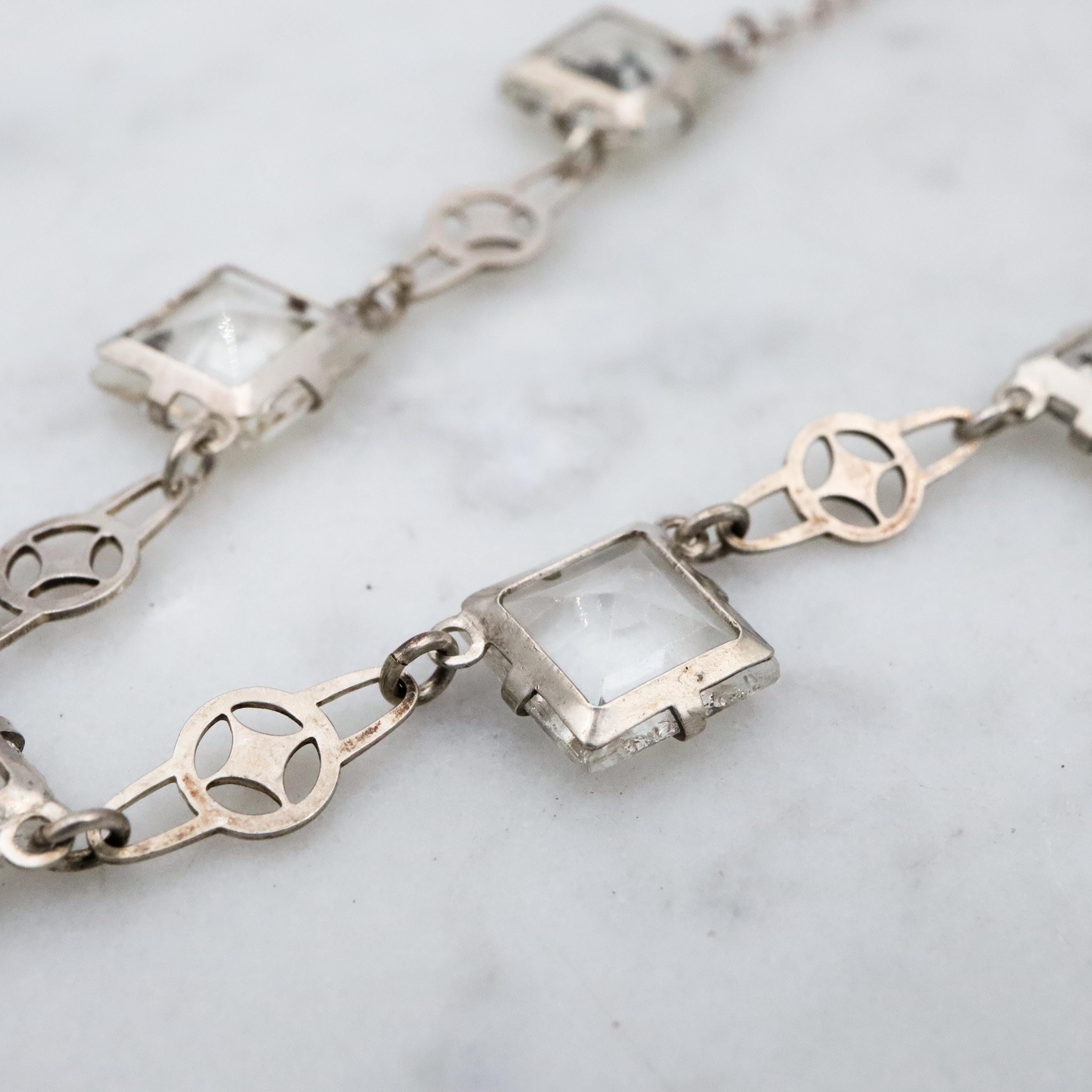 Art Deco collana{925} argento Erlesenes in stile classico Art Deco collana{925} argento Erlesenes in stile classico