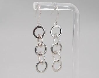 Sterling Silver Canada Dangle Circular Earrings