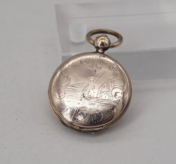 Antique Victorian Gold Filled Empty Pocket Watch … - image 1