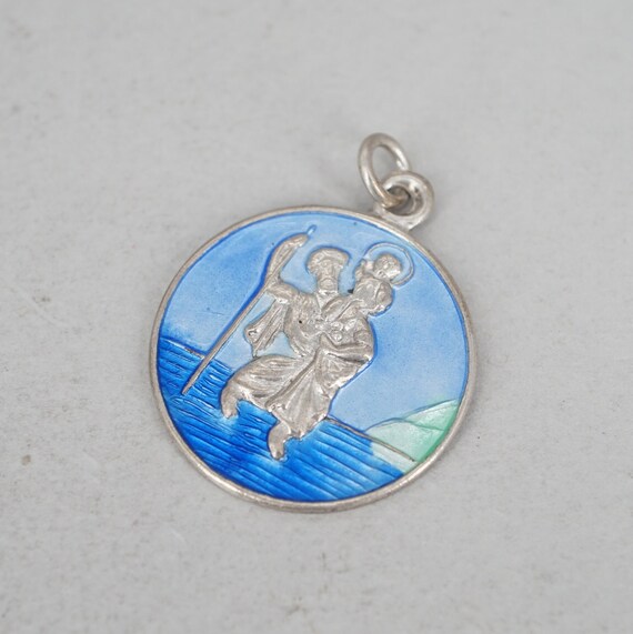 antique sterling silver guilloche enamel saint ch… - image 5