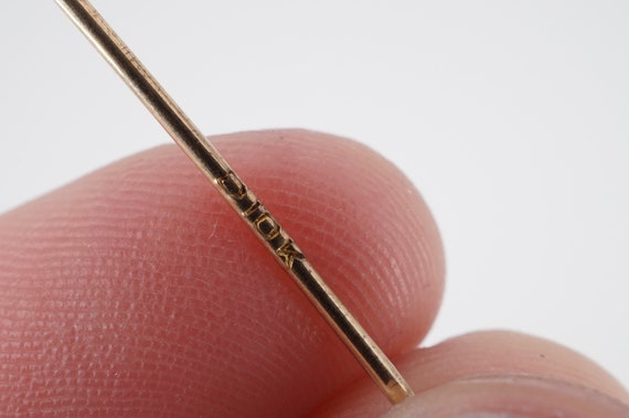 antique victorian 10k gold glass stick pin - ww - image 4