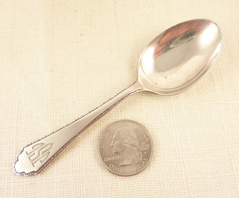 Vintage Lunt Sterling Treasure Pattern Baby Spoon Monogrammed Etsy