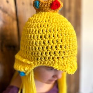 Crocheted Princess Peach Hat | Super Mario Hat | Princess Peach Hat | Mario Costume | Princess Peach Costume | Halloween