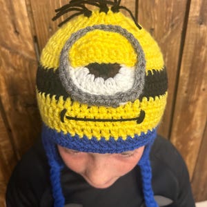 Crocheted Angry Minion Hat | Minions Hat | Despicable Me Hats | Children’s Hats | Halloween Costume | Minion Costume