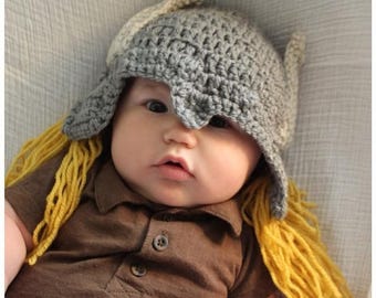 Crochet Viking Warrior Hat | Lightning Hero Beanie, Photo Prop Gift